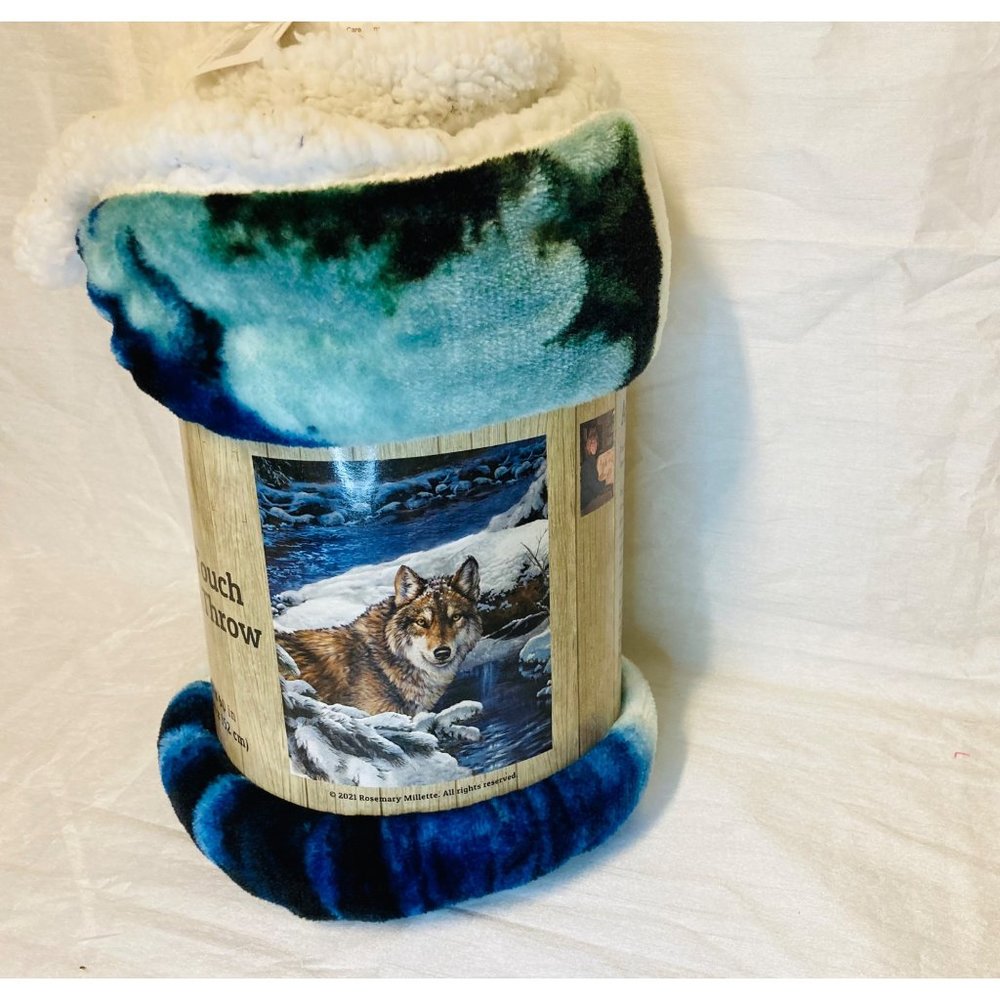 New Wolf Soft Plush Animal Throw Blanket 50x60